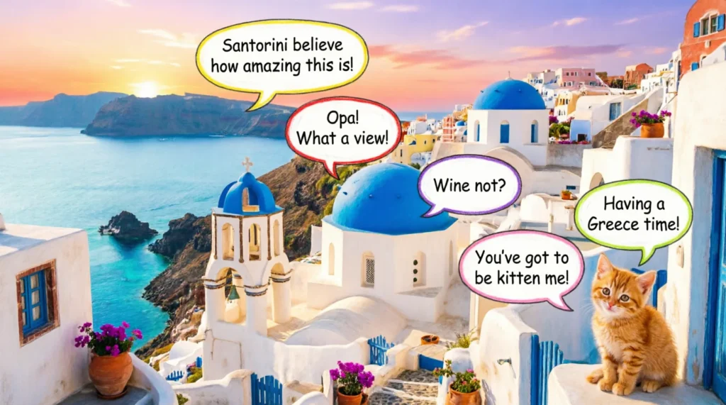 santorini puns and jokes